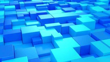 Geometrik Şekillerin Arkaplanı. Soyut hareket, döngü, iki renk, 3D görüntüleme, 4k çözünürlük