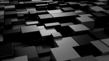 Geometrik Şekillerin Arkaplanı. Soyut hareket, döngü, iki renk, 3D görüntüleme, 4k çözünürlük