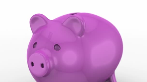 L'argent tombe près de la Piggy Bank — Video