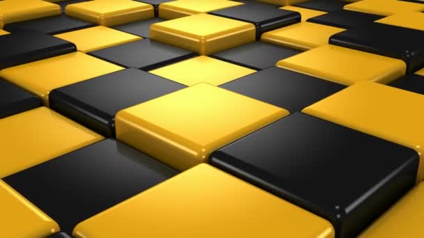 Geel en zwart kubussen animatie — Stockvideo