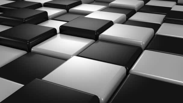 Contexte abstrait des cubes blancs et noirs — Video