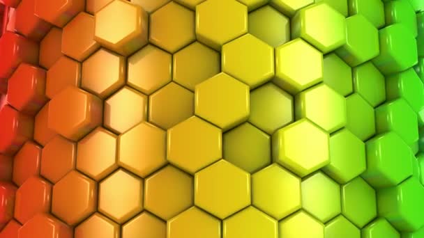 Fond abstrait de nids d'abeilles colorés — Video