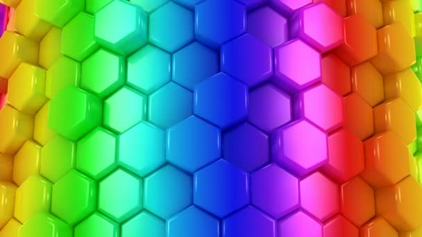 Abstracte achtergrond van gekleurde Honeycombs — Stockvideo