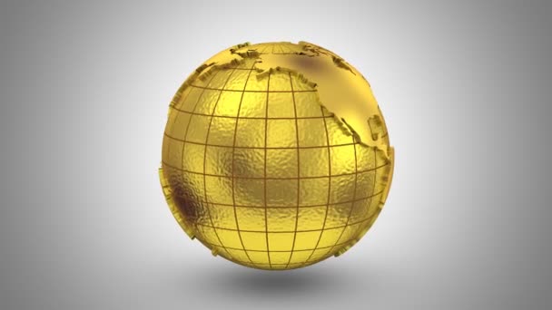 El mapa del mundo se convierte en un globo — Vídeo de stock