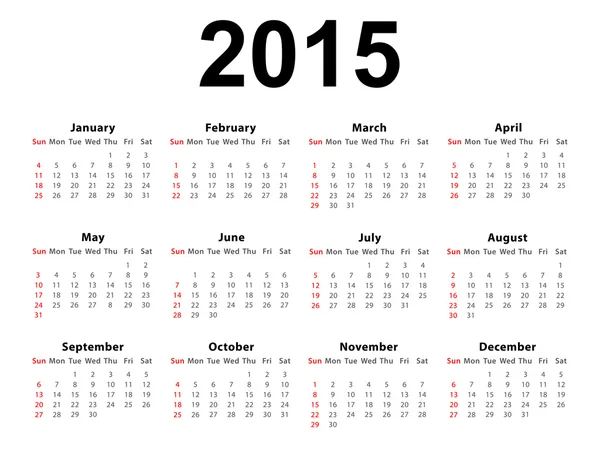 Calendar 2015 Landscape — Stock Photo, Image