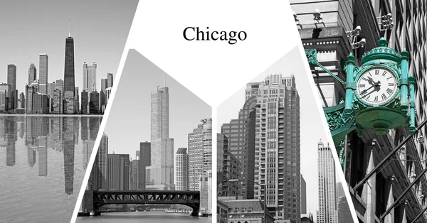 Postkarte von Chicago — Stockfoto