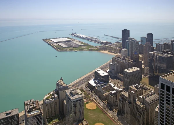 Вид с воздуха на Чикаго — стоковое фото