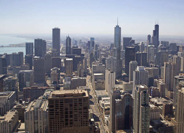 Aerial view of Chicago city, United States of America