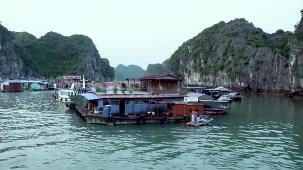 Cat Vietnam Kasım 2019 Lang Chai Yüzen Balıkçı Köyü Hurda — Stok video