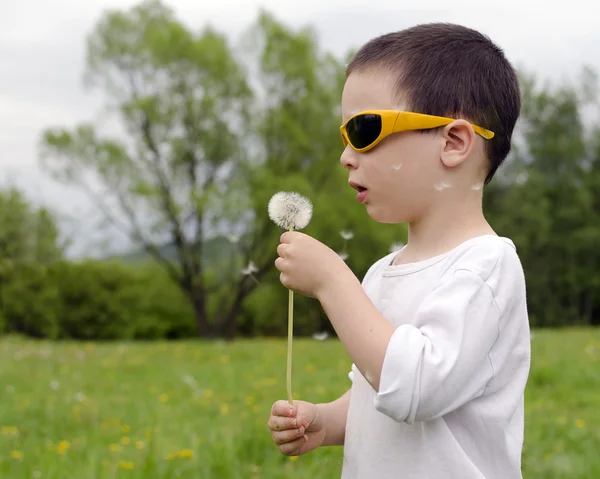 Child with dandelion — Stock Photo, Image