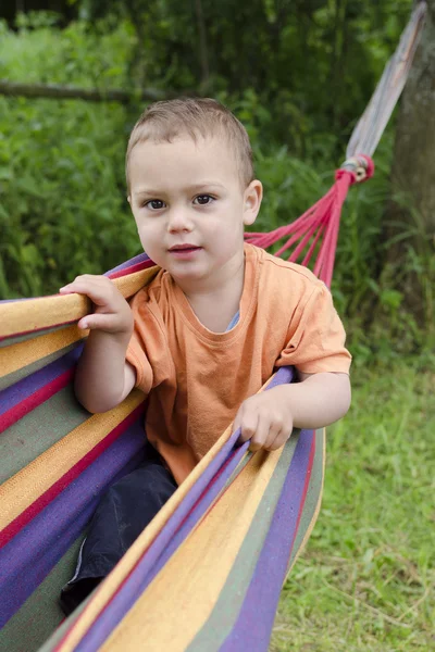 Child in hammock — Stock Photo, Image