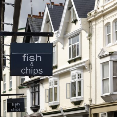 Balık ve cips işareti alışveriş