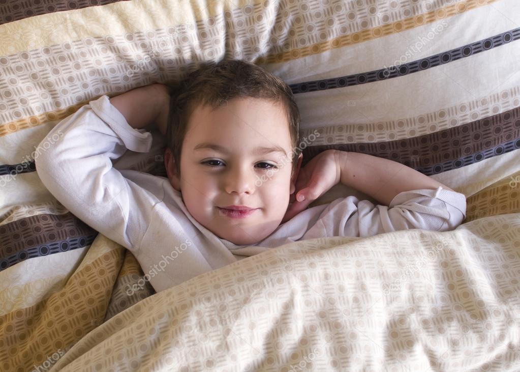 Child waking up in morning — Stock Photo © pavsie 97332456