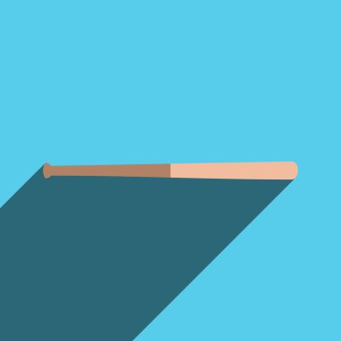 Beyzbol sopası gölgesi ile düz simgeler