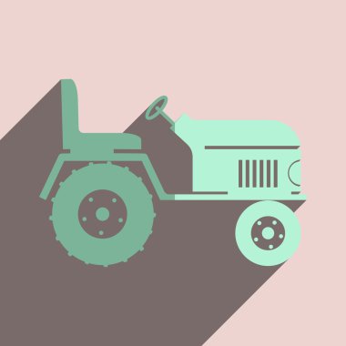 Traktör gölgesi ile düz simgeler
