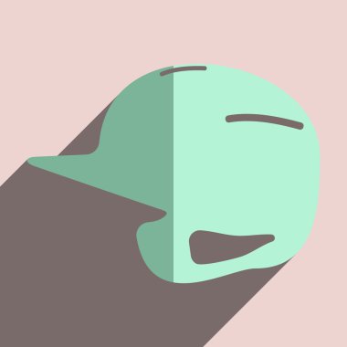 Beyzbol kask gölgesi ile düz simgeler