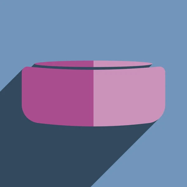 Icônes plates avec l'ombre de la rondelle de hockey — Image vectorielle