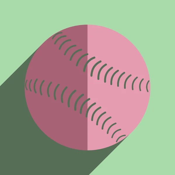 Ícones planos com sombra de bola de beisebol — Vetor de Stock