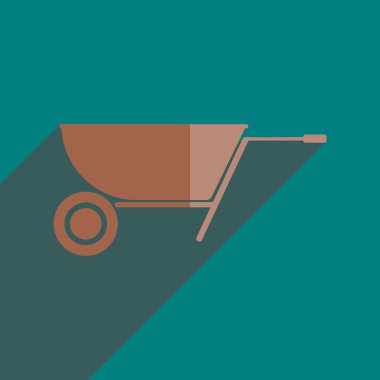 El arabası gölgesi ile düz simgeler