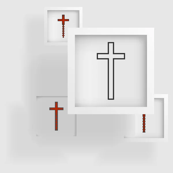 Ilustração de uma cruz na forma de formas geométricas — Vetor de Stock