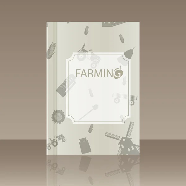 Élément de design réaliste. Livre sur l'agriculture — Image vectorielle