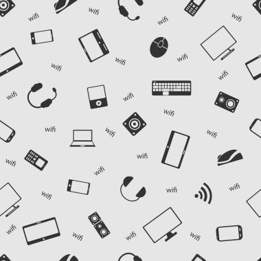 Vektör çizimi bilgisayar arka plan seamless modeli üzerinde