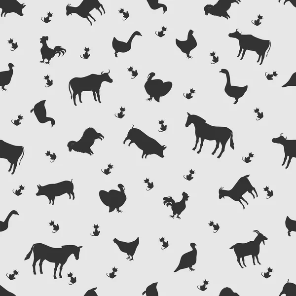 Illustration vectorielle animal sur le fond motif sans couture — Image vectorielle