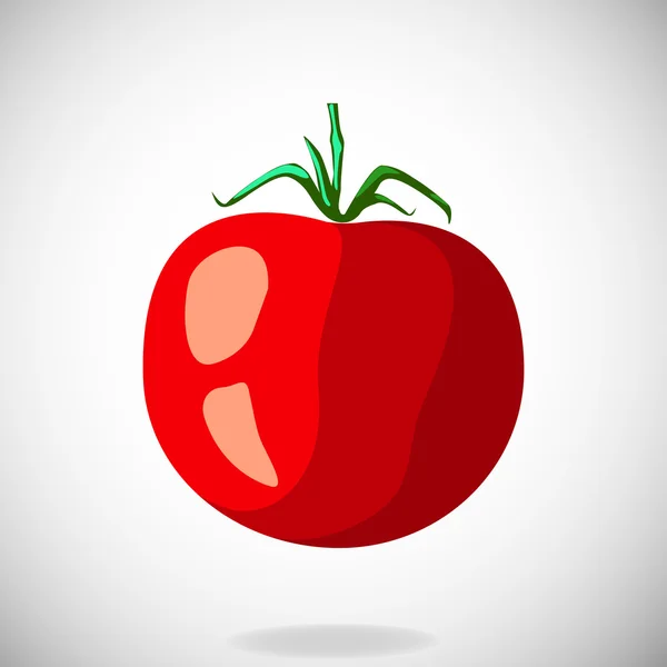 Ilustração plana com sombra de tomate — Vetor de Stock