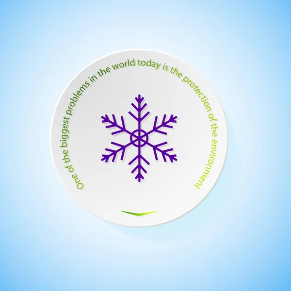 Icônes environnementales représentant un flocon de neige avec ombre — Image vectorielle