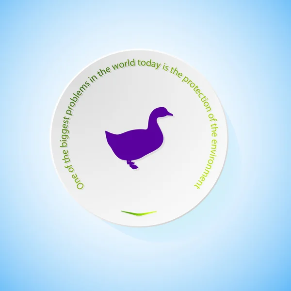 Icônes environnementales représentant le canard à l'ombre — Image vectorielle