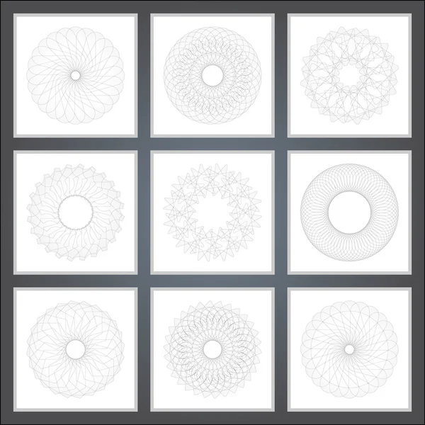 Conjunto de patrón abstracto, creado por la rotación del cuerpo geométrico. Ilustración vectorial — Archivo Imágenes Vectoriales