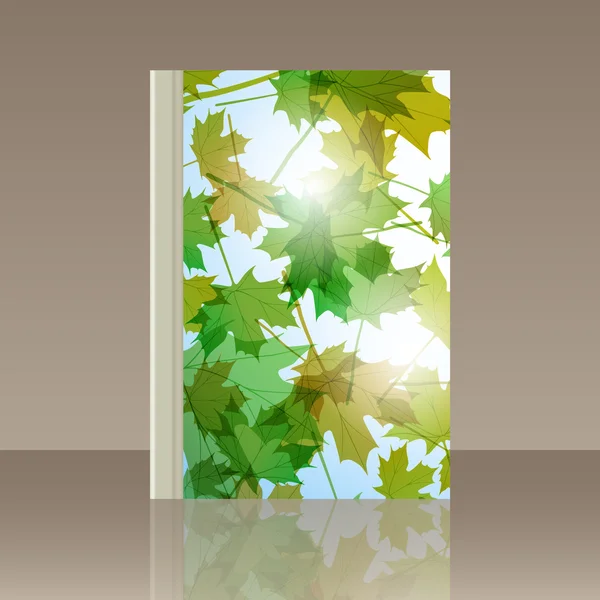 Boek herfst motief. Esdoorn bladeren. Vector achtergrond — Stockvector