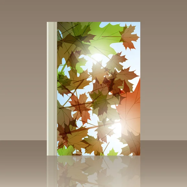 Book autumn motif. Maple leaves. Vector background — Stock Vector