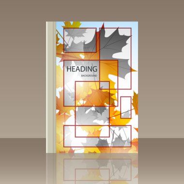 Kitap sonbahar motif. Akçaağaç yaprakları. Vektör arka plan