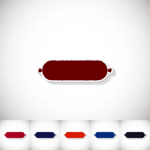 Des saucisses. Autocollant plat avec ombre sur fond blanc — Image vectorielle