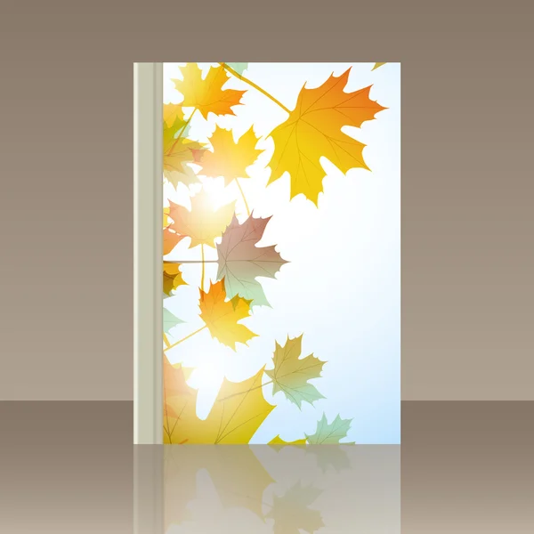 Book autumn motif. Maple leaves. Vector background — Stock Vector