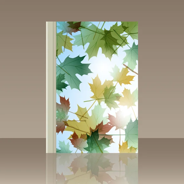 Boek herfst motief. Esdoorn bladeren. Vector achtergrond — Stockvector