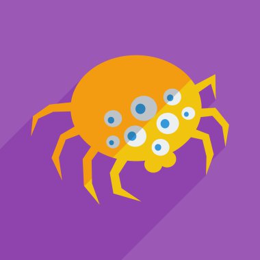 Gölge örümcek ile düz simgeler modern tasarım