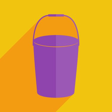 Düz simgeler modern tasarımı ile kova gölgesi