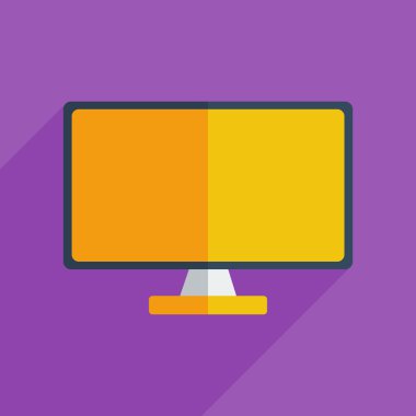 Monitör gölgesi ile düz simgeler modern tasarım