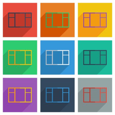 İnşaat ile gölge düz kavramı modern tasarım kümesi