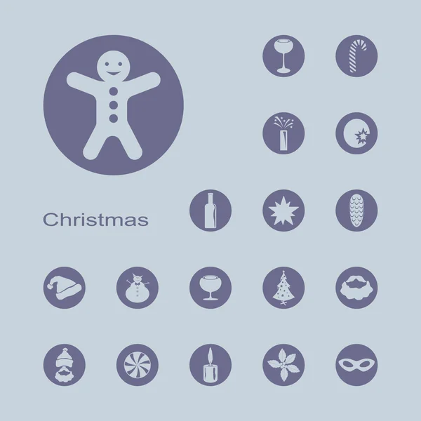 Ensemble d'icônes plaine de Noël — Image vectorielle
