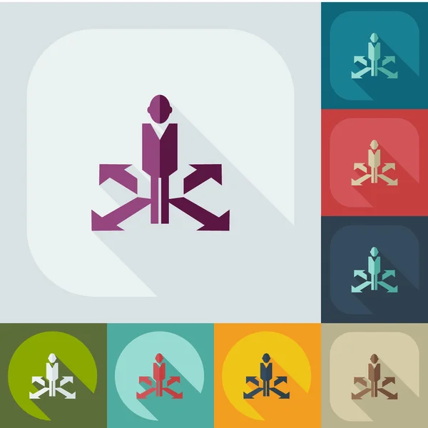 Platte pictogram mensen pijl business thema — Stockvector