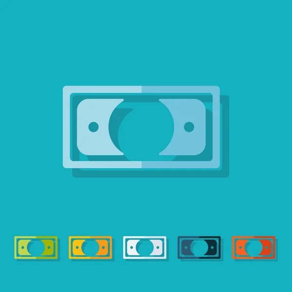 Platte pictogram bankbiljet business thema — Stockvector