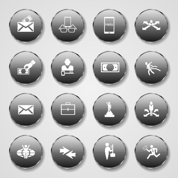 Коллекция плоских иконок бизнес-темы
