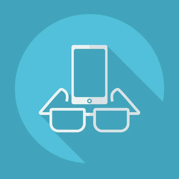 Plochá ikonu miniaplikace telefon obchodní téma — Stockový vektor