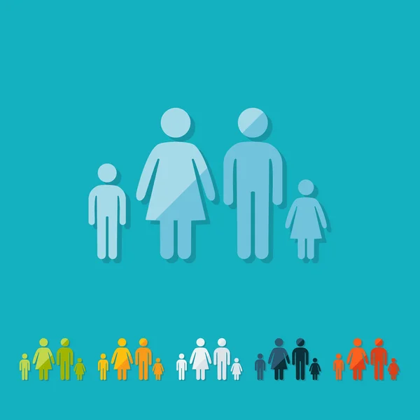 Stick figure family dad mom son daughter — Stock Vector © Chorniy10