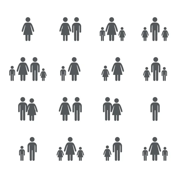 Assemblée de personnes silhouettes bâton figure — Image vectorielle