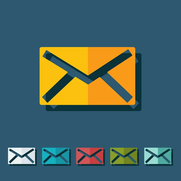 Platte thema-pictogram van de papieren envelop-business — Stockvector