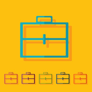 düz simgesi evrak çantası iş Tema